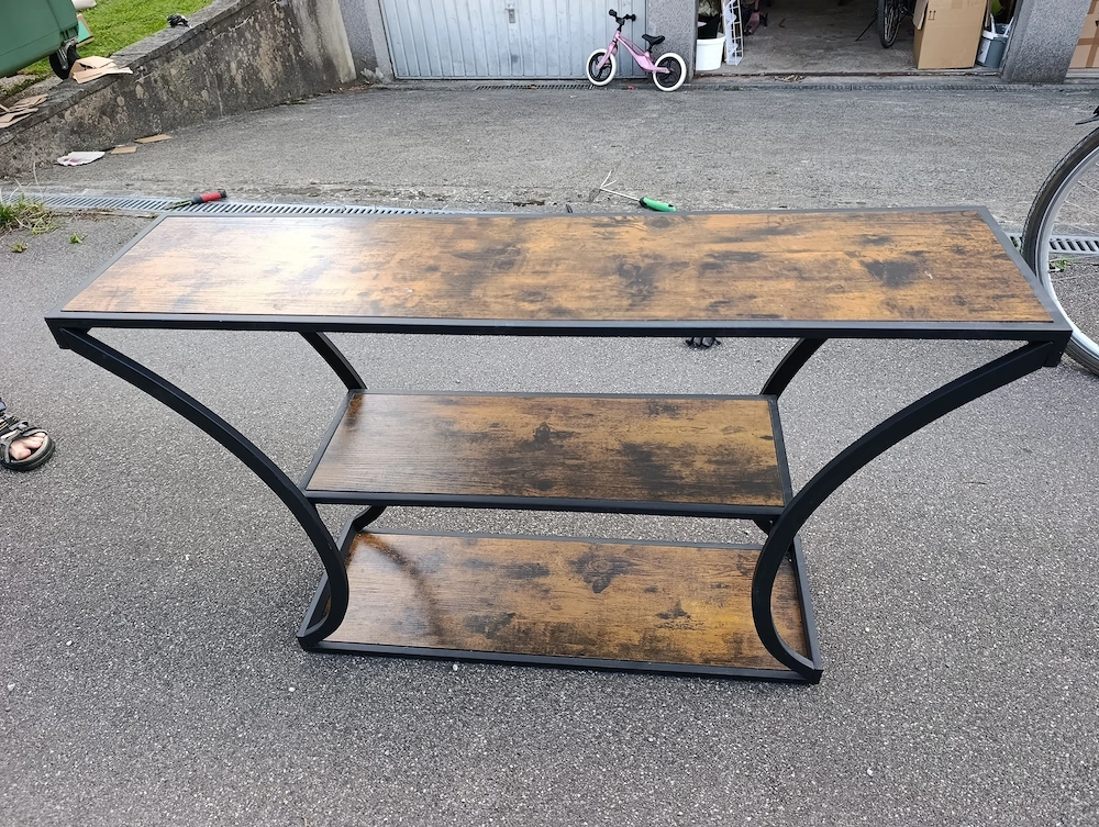 Vasagle Konsolentisch Gebogene Beinen 30 cm x 120 cm x 80 cm Braun-Schwarz