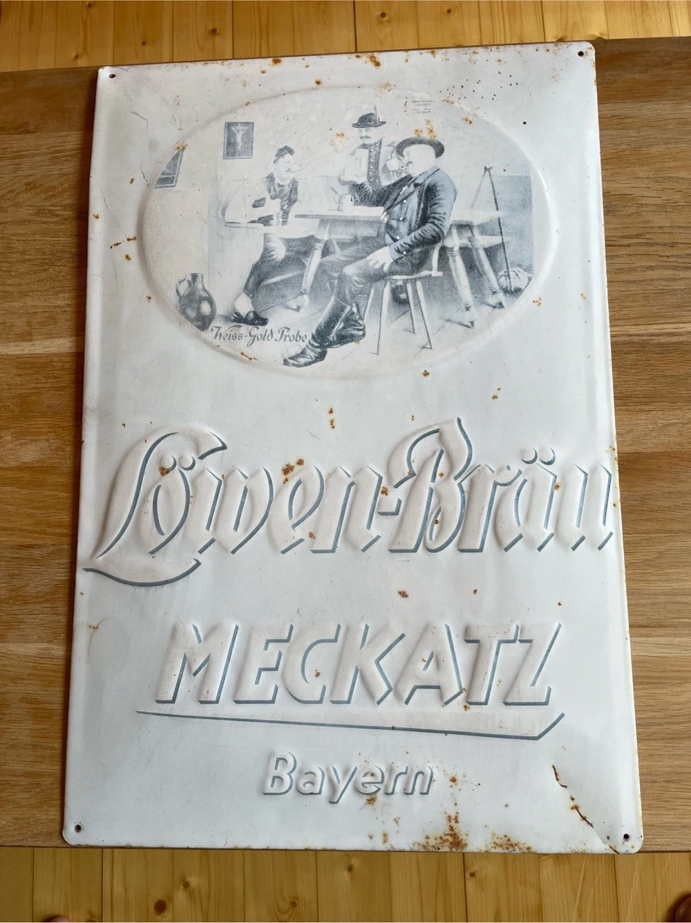 Meckatz Löwen-Bräu Email Schild