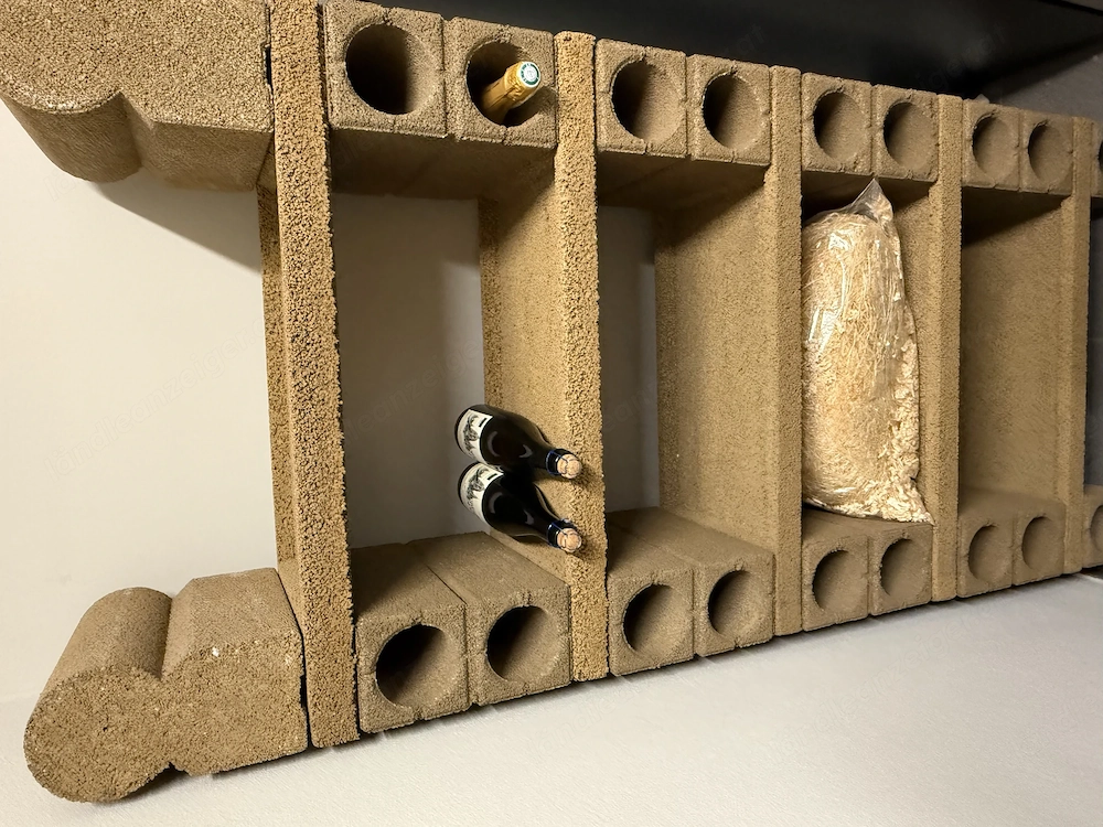 Weinregal aus Ton   Weinlagersteine - modular - ca. 170   80   30 cm