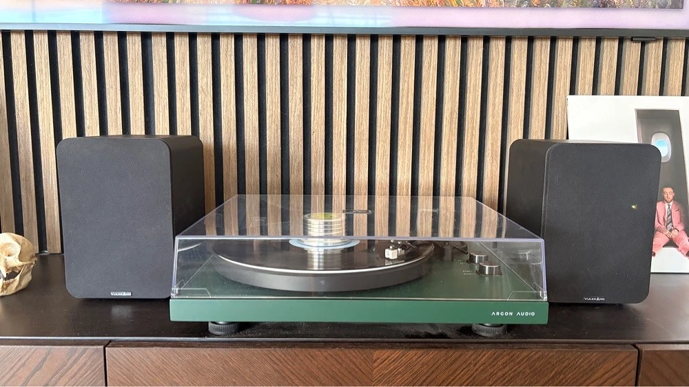 Plattenspieler Argon Audio TT MK2 + Vulkkano ARC MKII Aktivlautsprecher