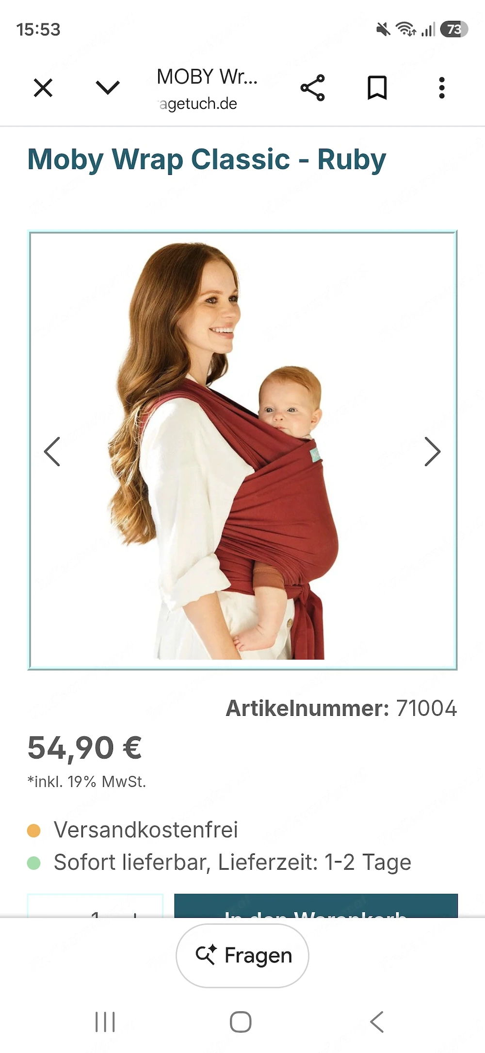 MobyWrap Babytragetuch, rot