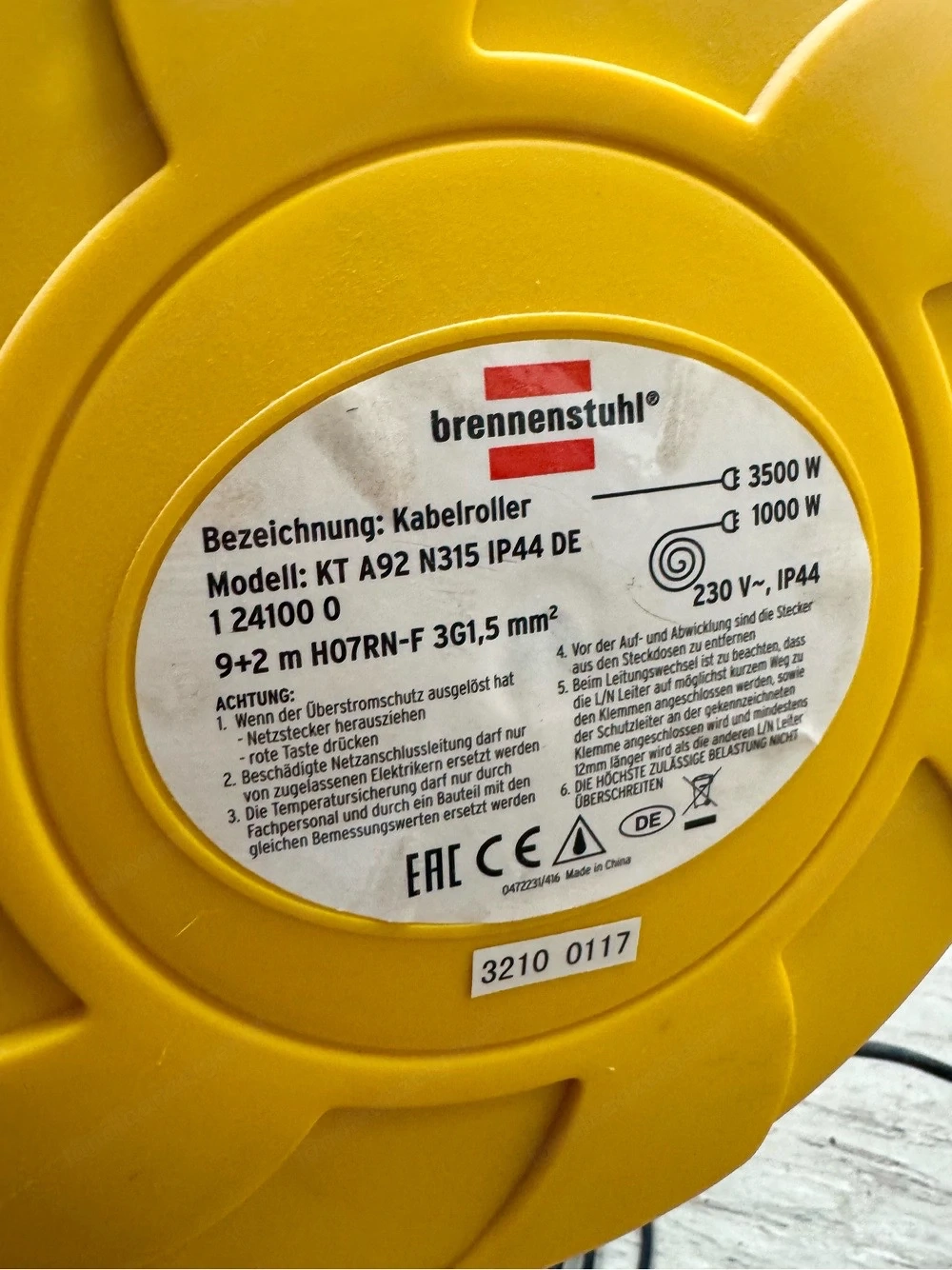 Kabeltrommel Automatik Verlängerungskabel Brennenstuhl