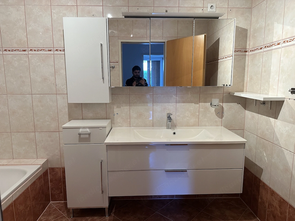 Waschtisch-Set 120 cm mit Spiegelschrank & Unterschrank