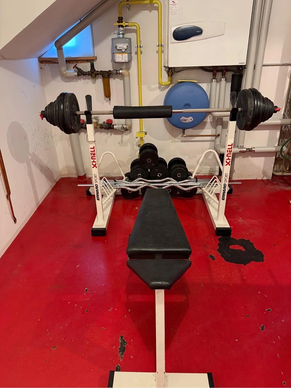 Profi Home Gym Set: Hantelbank, Kabelzug, Kurzhantel (ERHARD SPORT)