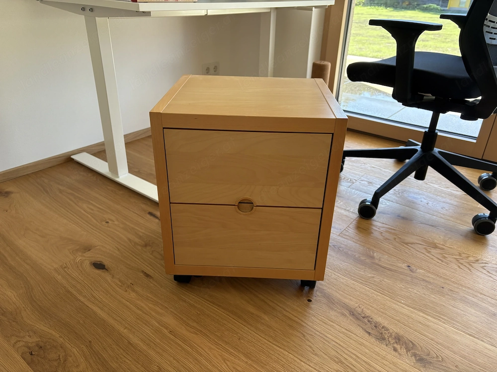 Rollkasten Massivholz mit 2 Schubladen