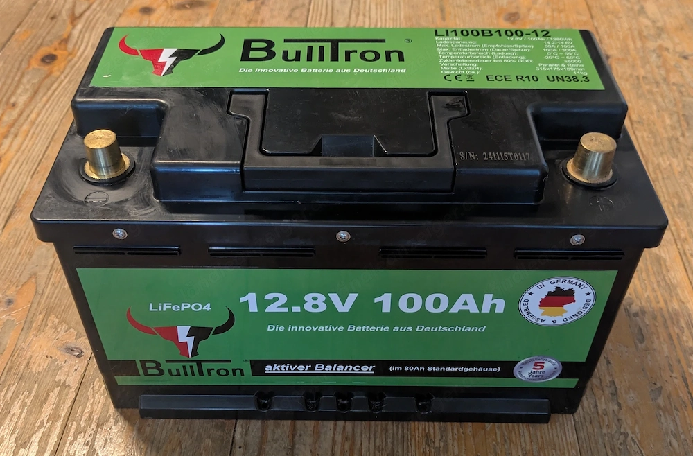 BullTron Basic 100Ah Lithium-Batterie, inkl. Smart BMS mit 100A Dauerstrom & BT App