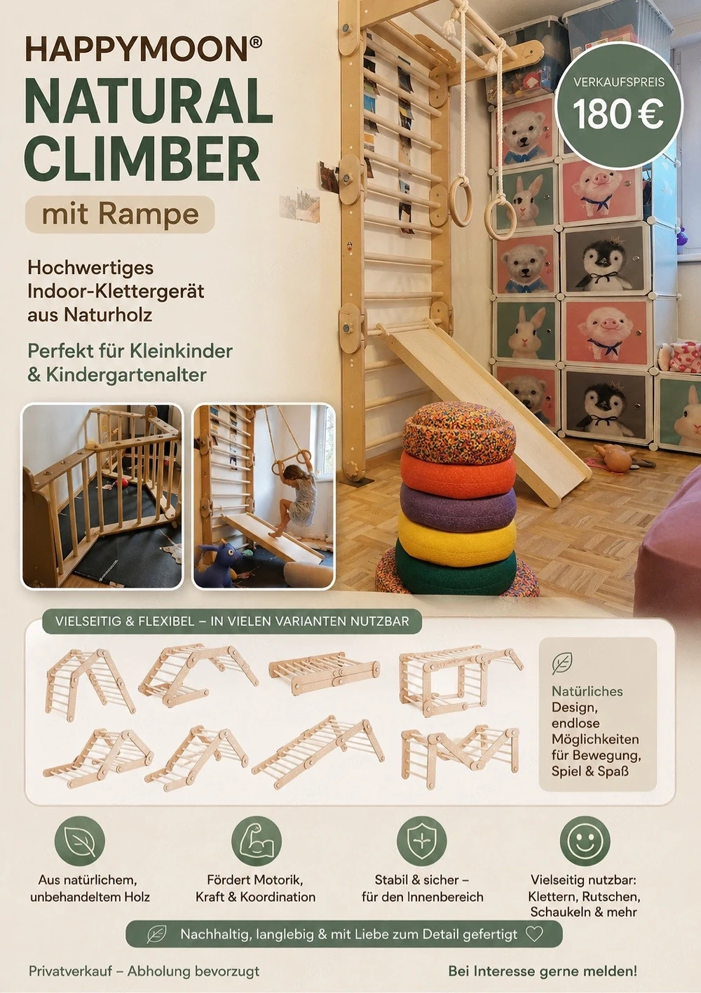 HAPPYMOON  natural climber  mit Rampe   180  