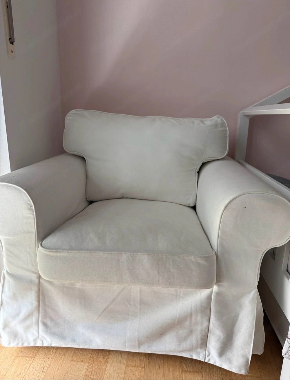 IKEA EKTORP Sessel mit Hocker   Weiß