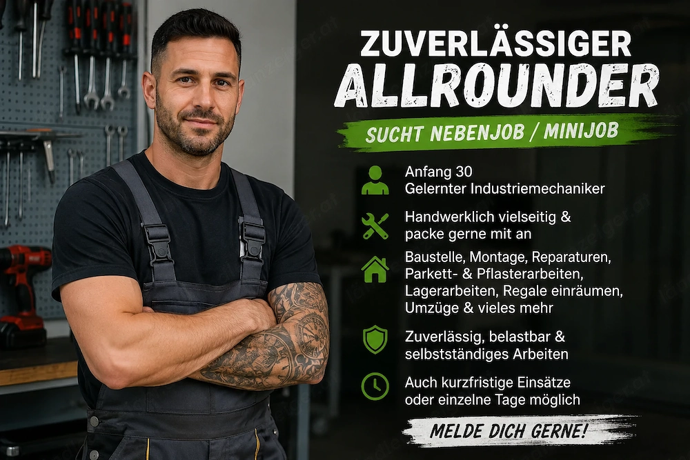 Zuverlässiger Allrounder sucht Nebenjob   Minijob