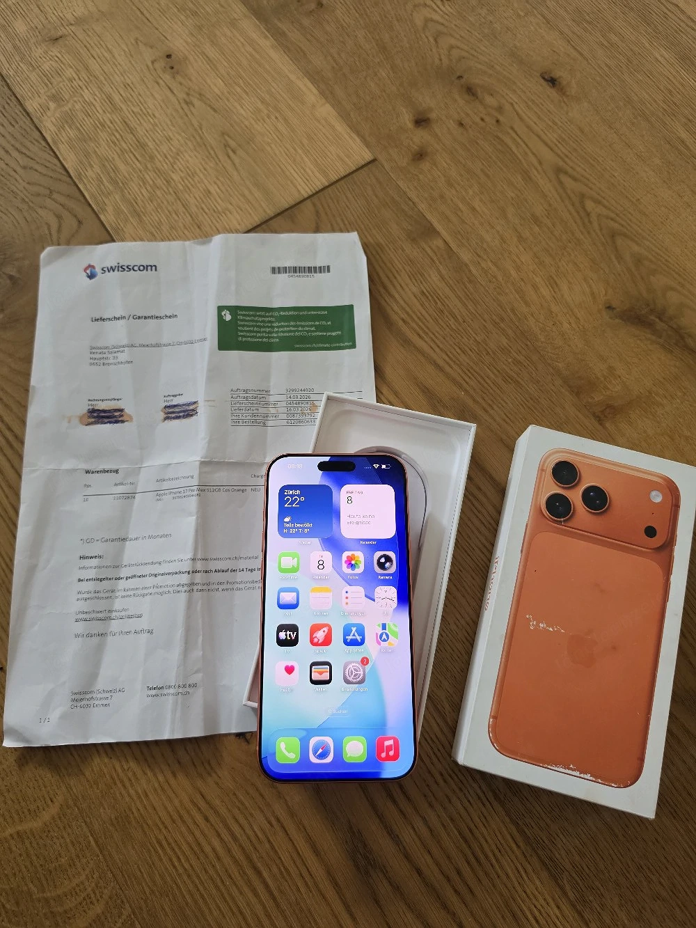 iPhone 17 Pro Max 512gb Orange neuwertig! 100% Akku! 19 Monate Garantie!