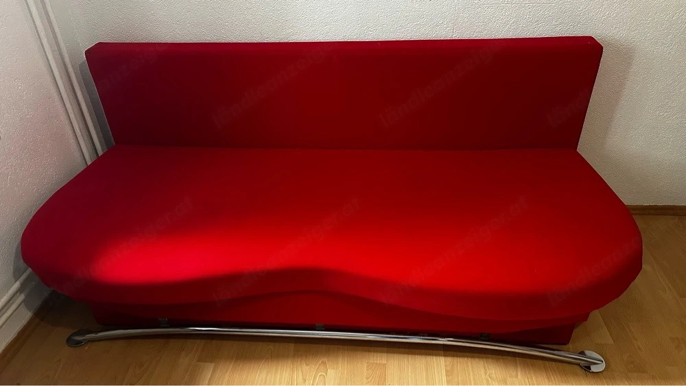 2x Modernes Schlafsofa   Klappsofa in Rot mit Bettkasten   Sehr guter Zustand!