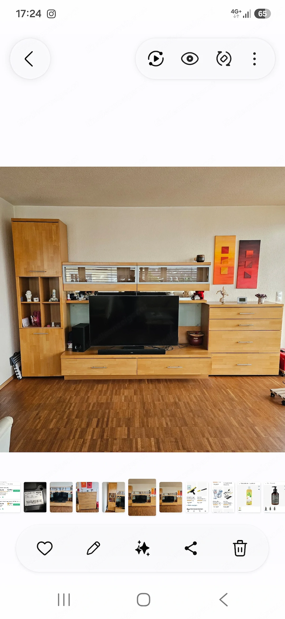 Wohnwand ohne Fernseher