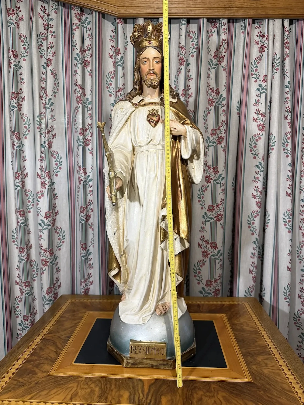 Große Christkönig-Statue  Rex sum ego    88 cm   Gold gefasst   Sakrale Kunst