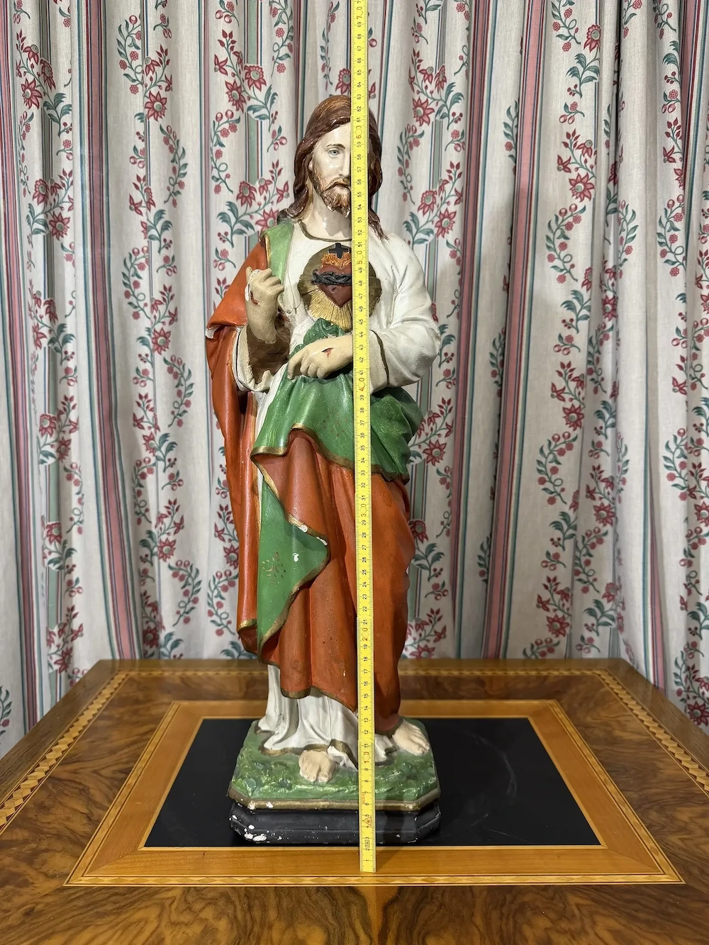 Große Herz-Jesu-Statue (ca. 68 cm)   Sakrale Kunst   Jesusfigur farbig gefasst