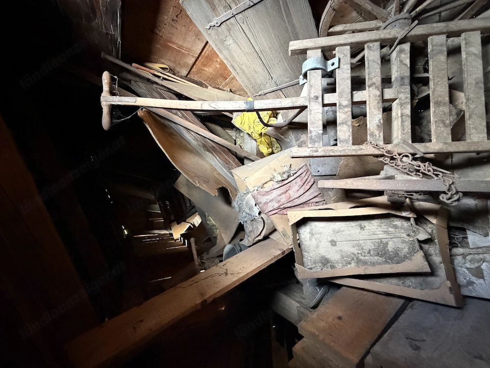 Antike Holz-Sackkarre   Handkarren & Scheunenfund-Konvolut   Rustikale Almhütten- & Gartendeko