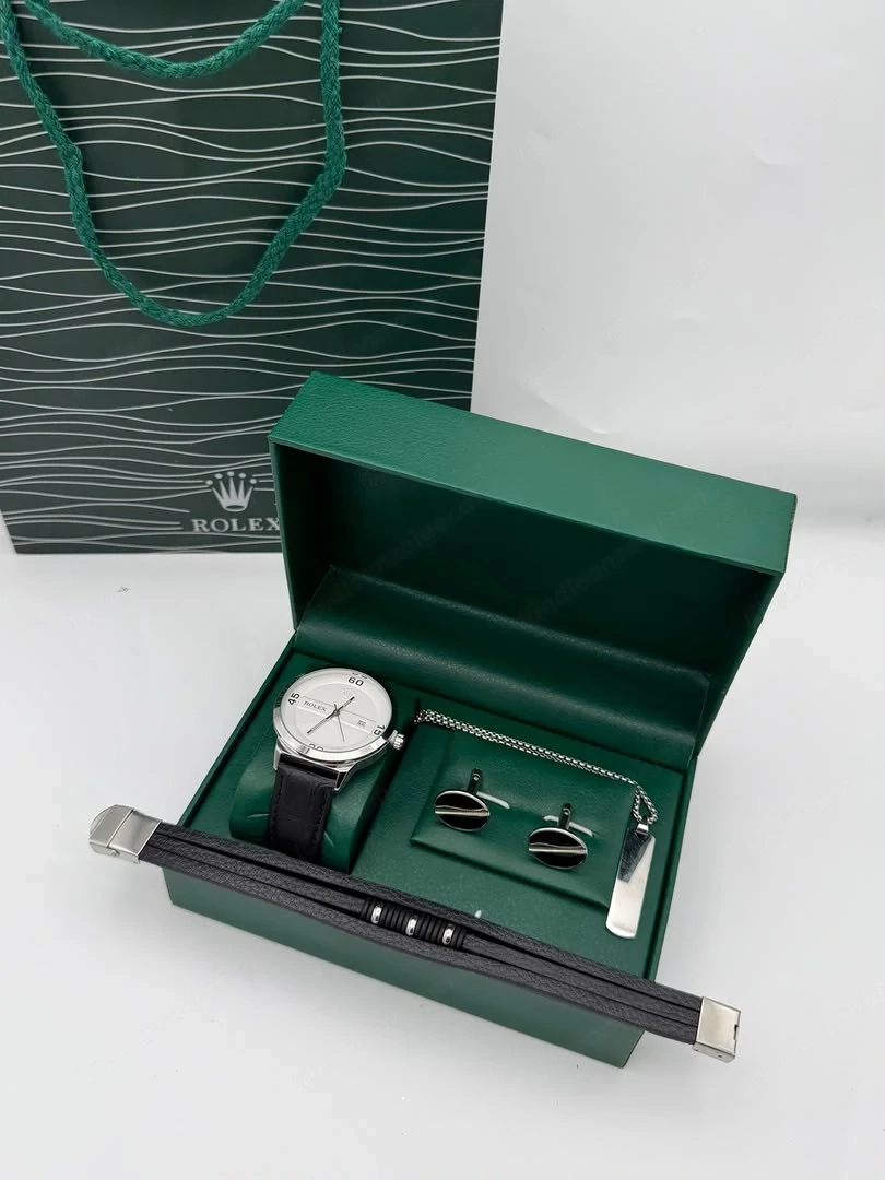 Elegantes Herren Luxus-Uhren Geschenkset   Uhr mit stilvollen Accessoires