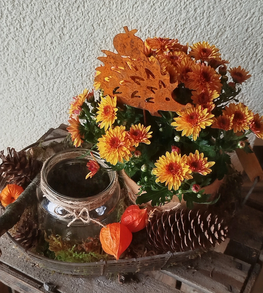 Deko Herbst im Korb 