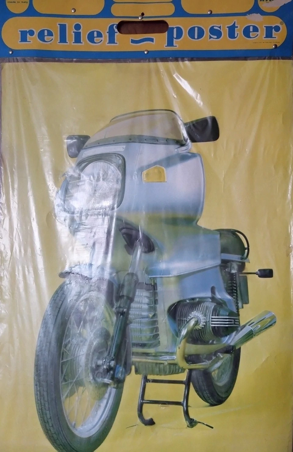 Vintage Nova Rico Relief Poster "BMW R 100 RS" - Original 70er 80er Rarität (Made in Italy)