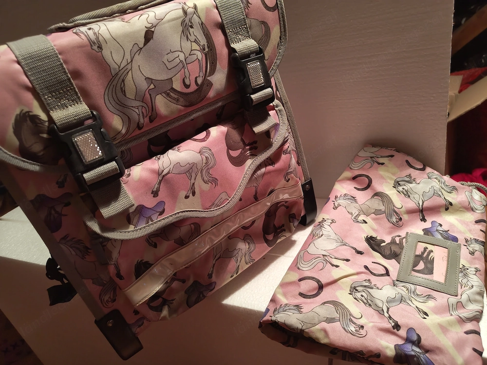 Schultasche rosa Pferde