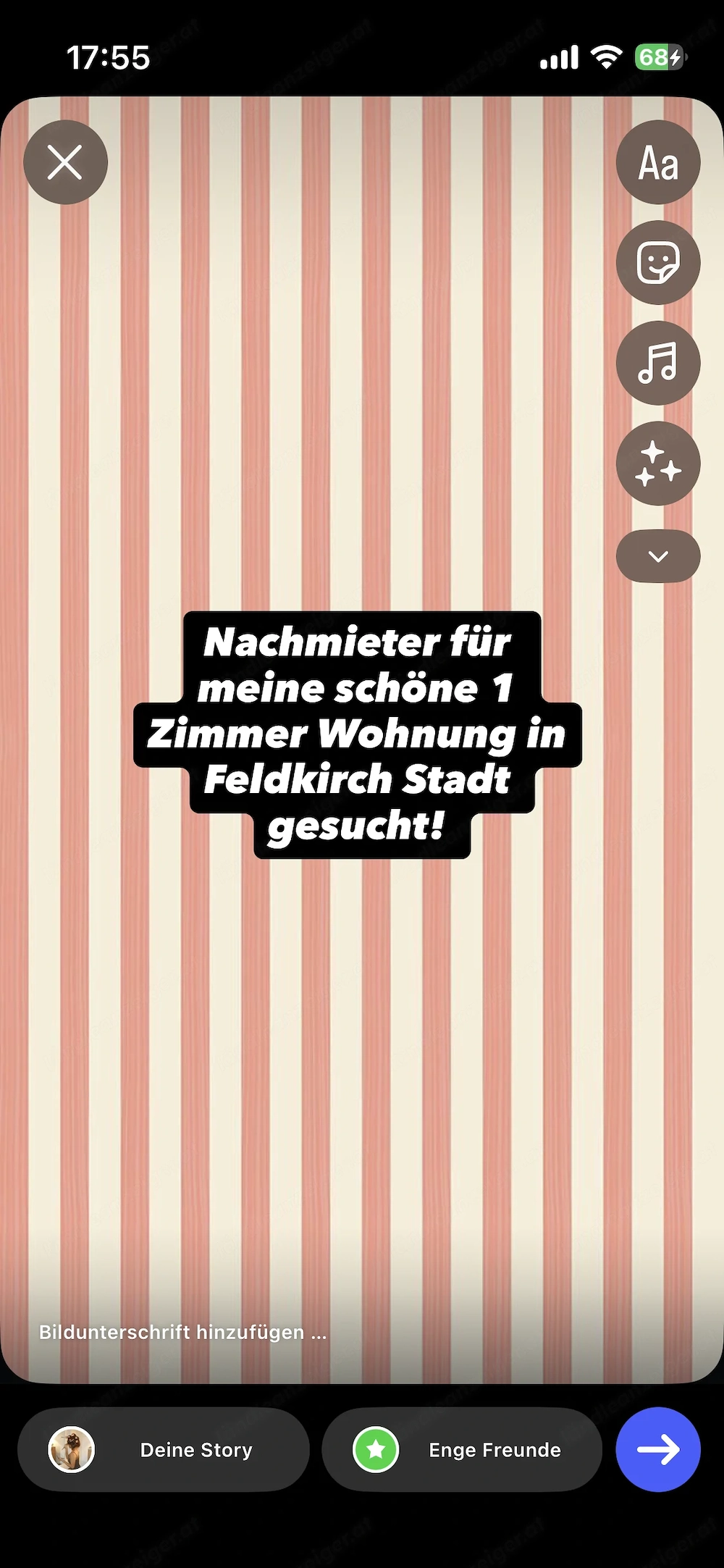 Nachmieter für 1 Zimmer Wohnung gesucht! 