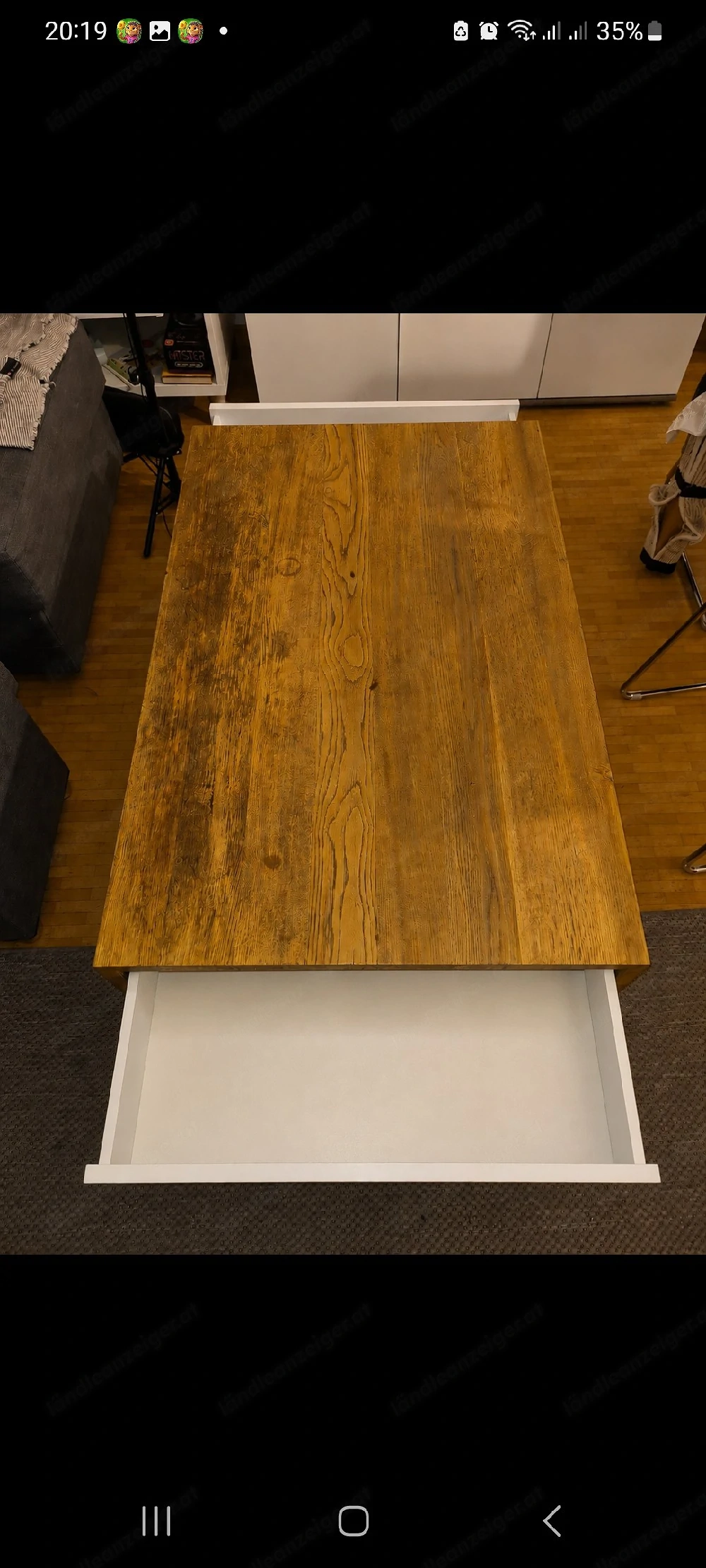Couchtisch mit 2 großen Schubladen