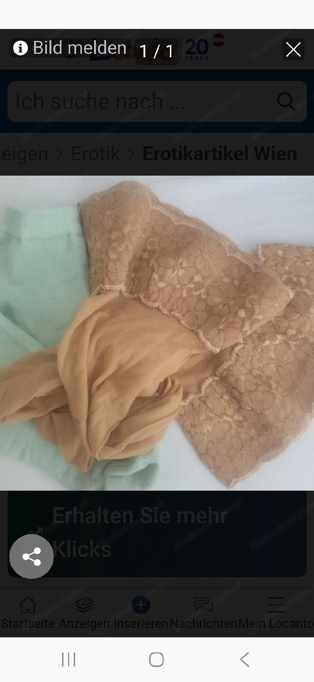 Getragene Söckchen, Nylons oder Höschen. TG 80 