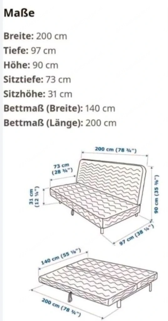 Schlafsofa IKEA NYHAMN (Dunkelgrau Schwarz)   Top Zustand & Hygienisch