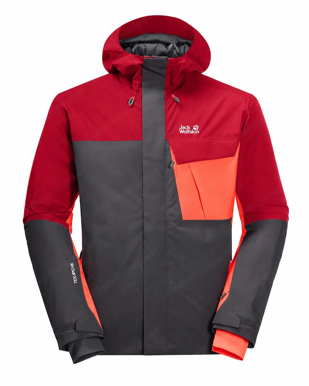 Jack Wolfskin Skijacke Herren rot grau orange
