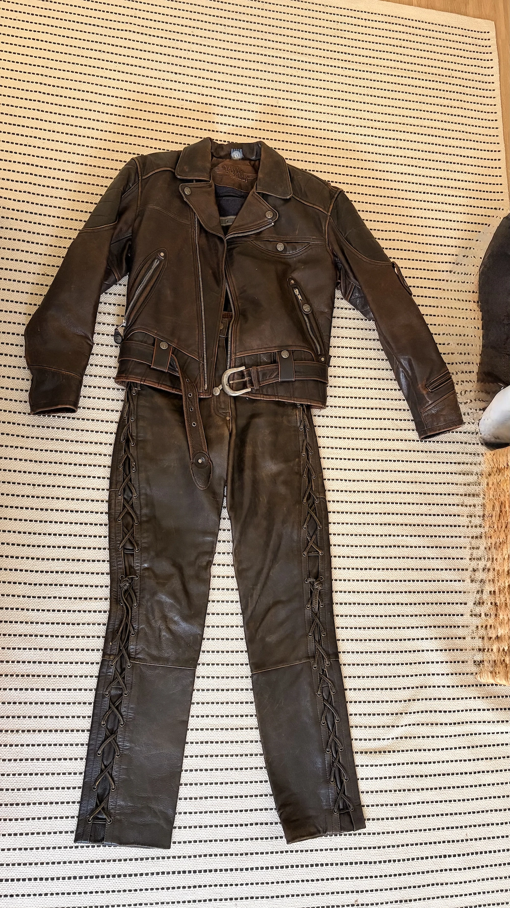 Damen Lederkombi im Western Look   Zweiteiler