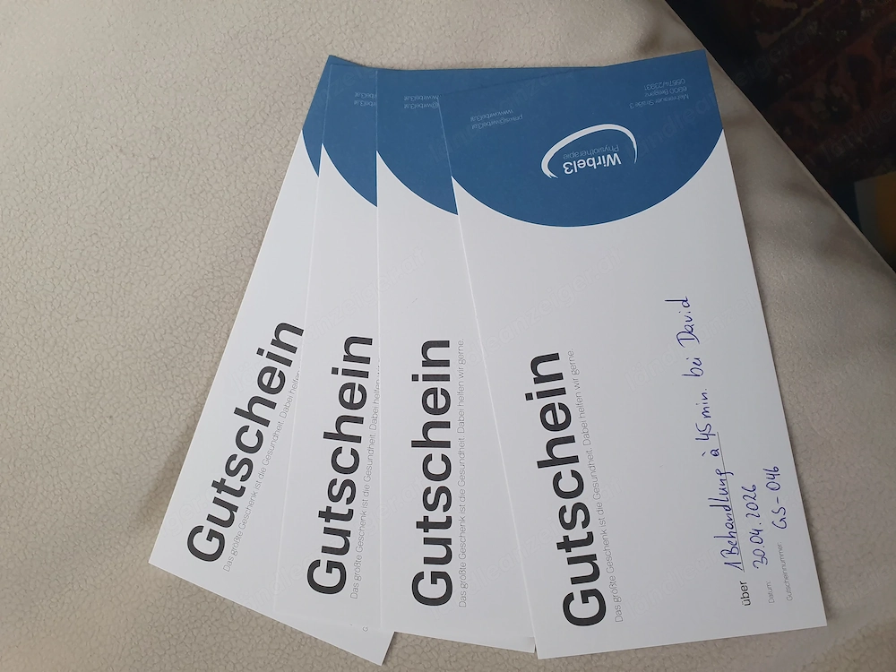 Gutscheine für Physiotherapie