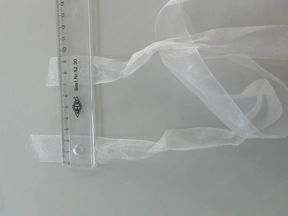 Zartes Organzaband   Geschenkband Weiß (2,5 cm breit)