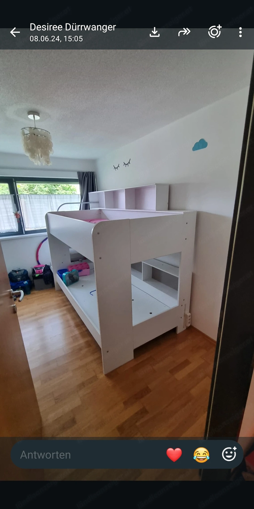 Bett, für Kinder oder Jugendliche, variabel als Hochbett oder Stockbett nutzbar 
