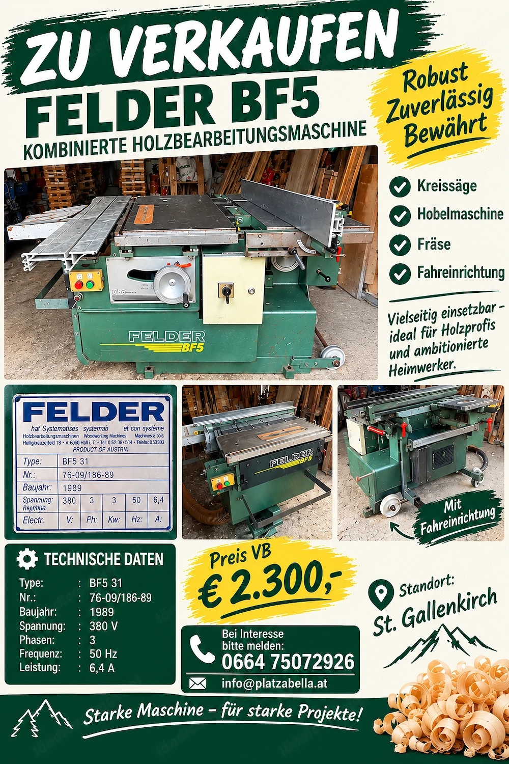 Felder BF5 Holzbearbeitungsmachine