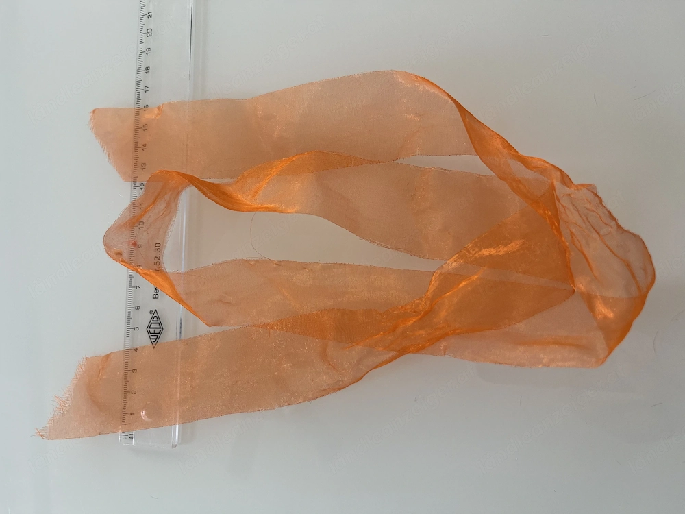 Organzaband Orange Transparent Dekoband 4 cm breit   90 cm lang