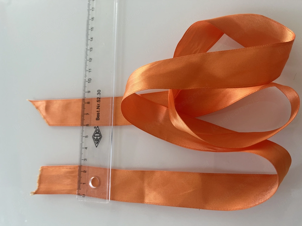 Satinband Orange Glänzend Dekoband 2,5 cm breit   95 cm lang