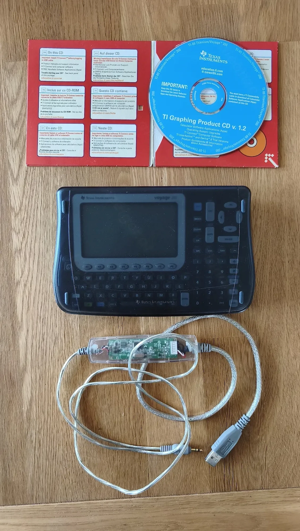Taschenrechner Texas Instruments Voyage 200 inkl. Zubehör