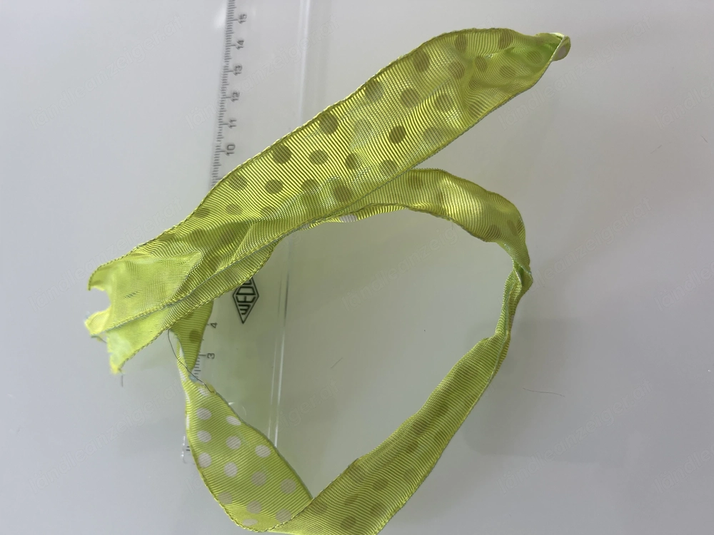Dekoband Hellgrün Weiß Gepunktet Geschenkband ca. 2,5 cm breit 70 cm lang