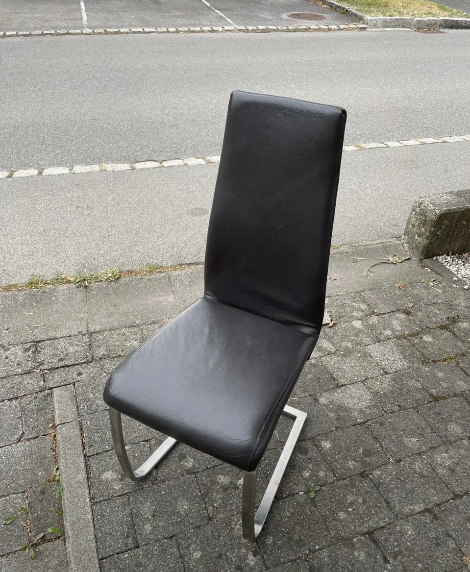 Stühle, Lederimitat, braun, 8 Stück, 