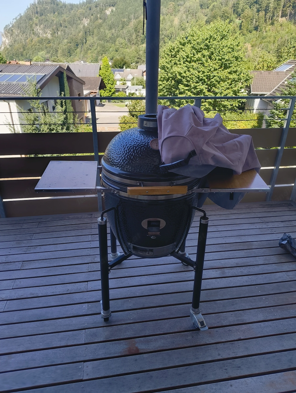 Monolith Keramikgrill Komplettset   inkl. Kevlar-Dichtung, Pizzastein, Gestell & Haube