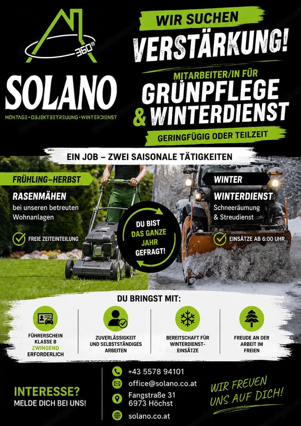 Mitarbeiter:in gesucht - Rasenmähen+Winterdienst