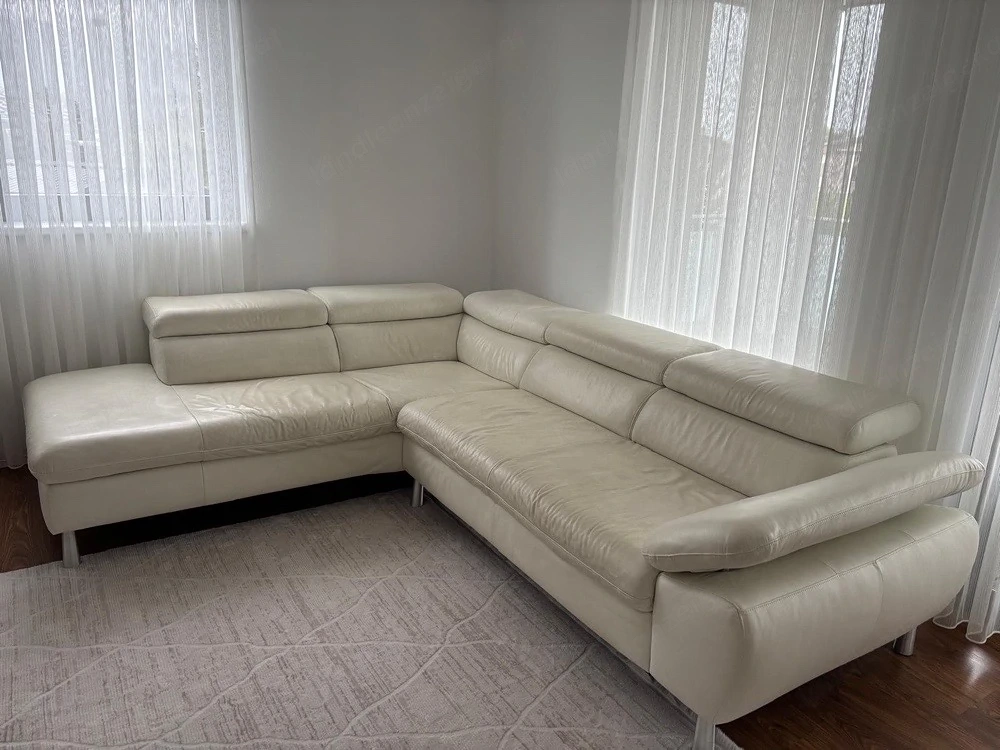 Helles Leder-Ecksofa