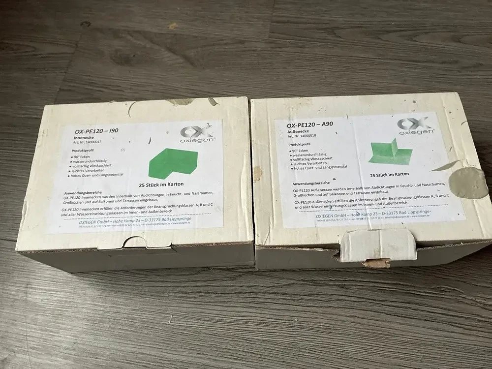 oxiegen OX-PE120 Innenecke und Außenecken für die Abdichtung von Duschen...