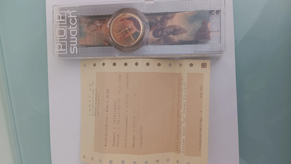 Swatch Pop Putti PWK168 Vivienne Westwood 1992 NOS + Originalbon