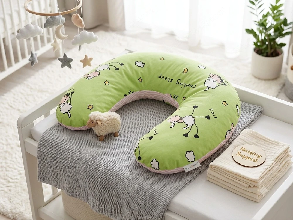 Theraline Stillkissen   Seitenschläferkissen   Schäfchen grün