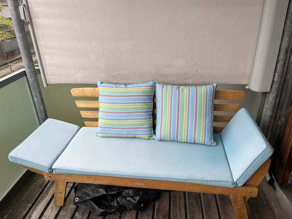 Holzbank mit Tisch für Balkon 