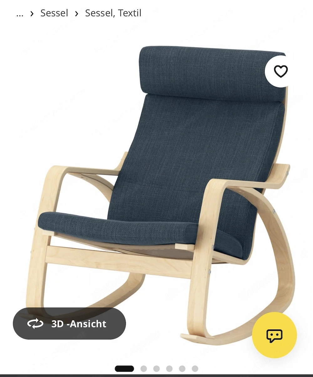 IKEA Pöang Schaukelstuhl blau