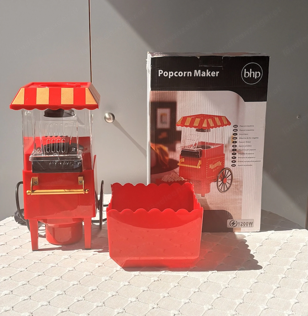 Popcornmaschine bhp Popcorn Maker mit Orginalkarton u Bedienungsanleitung 