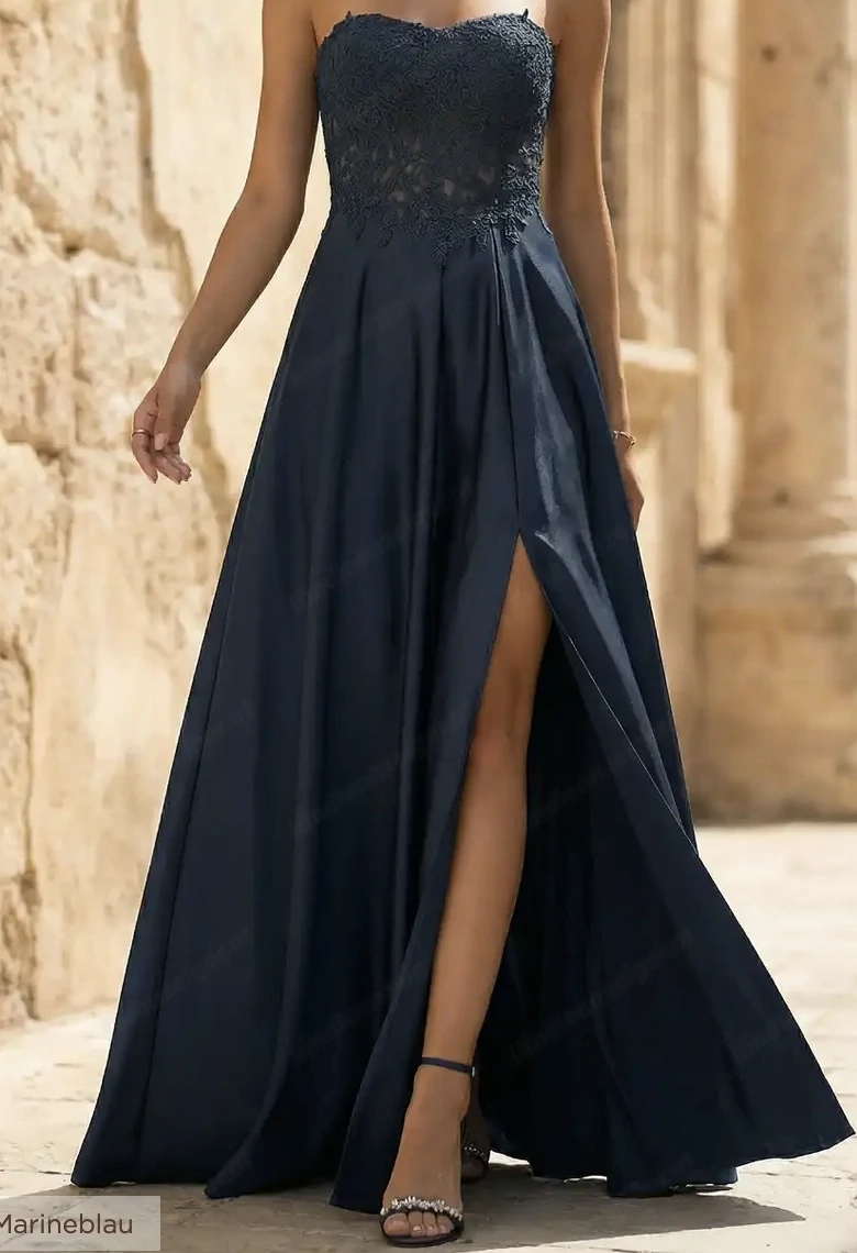 Ballkleid mit Herzausschnitt dunkelblau
