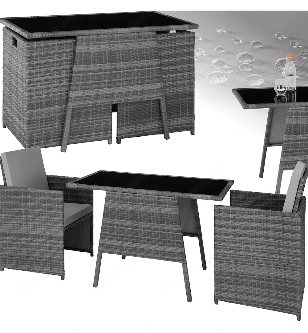 Rattan Balkonset   Stühle & Tisch   unbenutzt