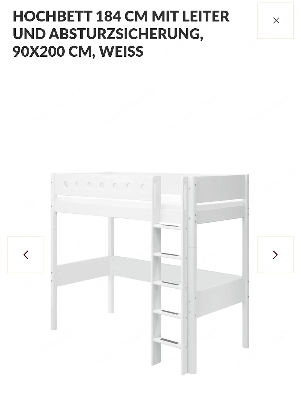 Hochbett FLEXA, weiß, Vollholz